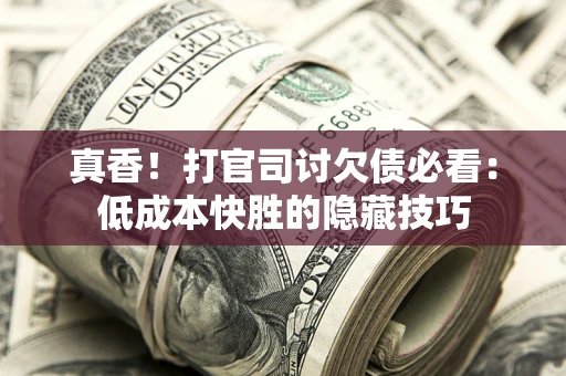 武汉真香！打官司讨欠债必看：低成本快胜的隐藏技巧