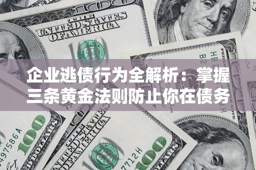 武汉企业逃债行为全解析：掌握三条黄金法则防止你在债务乱局中“踩雷”